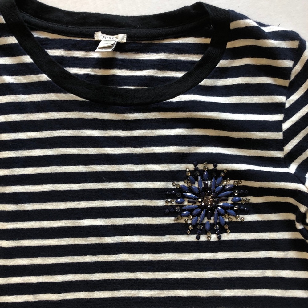 J.Crew Tee with Beaded Embellishment
